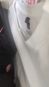 真維斯（Jeanswest）長袖t恤男春秋純棉青少年休閑重磅二本針寬松大碼男士圓領(lǐng)打底衫 白#ZS純色 L 【220G重磅棉】 曬單實(shí)拍圖