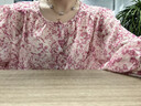 世希大碼300斤胖妹妹法式粉色雪紡碎花泡泡袖襯衫女夏裝甜美減齡上衣2 粉色 XL 120-150斤 曬單實(shí)拍圖