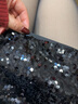 DPLAY2025年秋季氣質(zhì)復古黑色半身裙重工亮片高腰A字短裙小黑裙 經(jīng)典黑 S 曬單實(shí)拍圖