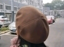 栢啟歆貝雷帽 女秋冬 毛呢帽子 時(shí)尚百搭顯臉小復古鴨舌報童帽 貝雷帽【小熊-咖色】 曬單實(shí)拍圖