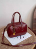 VQGT紅色斜挎包包女高級感時(shí)尚新娘包新人手提結婚包訂婚禮物日?？捎?紅色【送精美花束+絲巾】 曬單實(shí)拍圖