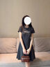 森馬連衣裙女收腰插肩袖夏季字母印花收腰針織短裙101324114040 曬單實(shí)拍圖
