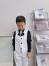 衣諾坊兒童西服馬甲套裝白色男生演出服主持花童  馬甲套裝 130碼 曬單實(shí)拍圖