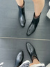 ZHR頭層牛皮女靴高級感平底短靴女百搭直筒靴子女 S537 尊貴黑 37  曬單實(shí)拍圖