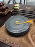 佩舟 歙硯火鍋硯臺帶蓋雙圈加厚圓形密封不干墨筆添墨臺四大名硯 8寸原石加厚內圈高火鍋硯臺 曬單實(shí)拍圖