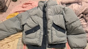 茵曼拼接牛仔立領(lǐng)羽絨服2025冬女裝新款短保暖面包服外套 灰藍色 L 曬單實(shí)拍圖