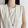 TFY水滴項鏈長(cháng)款毛衣鏈掛繩女士吊墜黑皮繩脖子配飾2025新款大氣高檔 銀色【極簡(jiǎn)水滴毛衣鏈】 曬單實(shí)拍圖