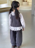 FIDQIOG國際大牌女童套裝秋裝2025新款洋氣兒童時(shí)髦女孩寶寶春秋季炸街韓 灰色三件套[馬甲+衣服+褲子] 100cm 均碼 曬單實(shí)拍圖