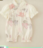 舒貝怡2件裝嬰兒衣服夏季薄款新生兒連體衣短袖哈衣兒童爬服粉色80CM 曬單實(shí)拍圖