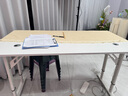 直播桌子主播用專(zhuān)用雙人電競桌網(wǎng)紅帶貨展示臺可移動(dòng)可升降電腦桌 【固定款手提升降】輕奢白 桌面尺寸：140x70x0cm 曬單實(shí)拍圖