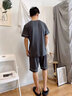 莫代爾三件套莫代爾男士睡衣夏季2024年加肥加大碼中年家居服套裝春秋款 霧藍(lán)色三件套 A類(lèi)面料 親膚柔軟  4XL 曬單實(shí)拍圖
