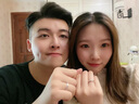 紀詩(shī)哲（GIEVSZHE）共度愛(ài)河鉆石情侶戒指一對求婚對戒表白送女友七夕情人節生日禮物 共度愛(ài)河情侶鉆石對戒一對 曬單實(shí)拍圖