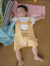 標(biāo)點(diǎn)熊超萌可愛嬰兒假兩件連體衣服男女寶寶哈衣新生兒短袖爬服薄款夏季 假背帶口袋熊 90碼 建議身高80-90 曬單實(shí)拍圖