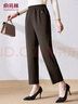俞兆林媽媽褲子春秋彈力褲女松緊高腰休閑褲中老年寬松直筒女褲 Y53X071 曬單實(shí)拍圖
