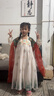 羅蒙兒童漢服中秋季女童唐裝中國(guó)風(fēng)女孩古裝畢業(yè)演出服 敦煌綠 120 曬單實(shí)拍圖