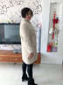 諾婔中老年人女裝高貴皮毛一體海寧皮草高貴媽媽冬裝外套仿水貂絨大衣 貢米色 L 推薦115-130斤（高端大氣） 曬單實(shí)拍圖