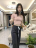 棠暖冰絲微喇叭褲女夏季薄款2025新款夏裝涼涼瑜伽運動褲防曬休閑褲子 灰色常規(guī) M 95-110斤 曬單實拍圖