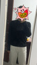 茵曼（INMAN）安迪絨條紋針織衫2025春季女裝新款長袖寬松顯瘦百搭毛衣上衣 黑色 M 曬單實(shí)拍圖