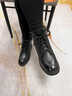 富貴鳥(niǎo)（FUGUINIAO）冬季女靴真皮馬丁靴女羊毛保暖棉鞋女短靴粗跟皮毛一體靴子女皮鞋 FG5022黑色[羊毛保暖] 37 曬單實(shí)拍圖