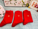 浪莎本命年襪子男100%純棉2026馬年結婚喜慶大紅色鴻運刺繡中筒男士襪 【金馬送福  馬上有錢(qián)】 均碼 曬單實(shí)拍圖