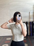 科特迪蘭品牌騎行運動(dòng)女短袖夏季涼感修身半拉鏈防曬戶(hù)外上衣帶胸墊無(wú)束縛 次元灰 M 曬單實(shí)拍圖