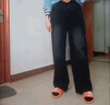 纖魅緹大碼牛仔褲女200斤加肥加大女褲子闊腿褲顯瘦松緊腰胖妹妹 7979 長(cháng)褲建議160cm以上穿 5XL 建議181-200斤 曬單實(shí)拍圖
