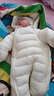 G.DUCKKIDS嬰兒羽絨棉服連體衣服秋冬新款新生兒0-2歲寶寶棉套裝加厚爬服 米白色(加絨加厚熱度高)偏北方 80 (建議5-9個月寶寶) 曬單實拍圖