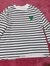 雲上生活女裝條紋純棉長(cháng)袖愛(ài)心T恤春裝兩色可選小圓領(lǐng)上衣T6677 黑/白條紋 L 曬單實(shí)拍圖