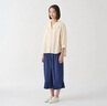 無(wú)印良品（MUJI）IDEE 女式 平紋 七分袖襯衫 女士襯衣外套春秋  GAD05C4S 米白色 L （165/88A） 曬單實(shí)拍圖
