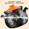 【大牌同款】干燒不裂耐高溫砂鍋家煲湯燃?xì)饷簹庠铑^專商用砂鍋 黑橙湯鍋（家用3-6人） 3500ml 曬單實(shí)拍圖