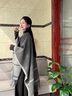 恒源祥2025新款秋冬季羊毛圍巾女加寬加厚超大U型保暖羊毛斗篷披肩外搭 深灰色 曬單實(shí)拍圖