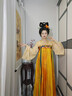 重回漢唐長(cháng)安渡原創(chuàng  )唐制齊胸破裙套裝國風(fēng)漢服女款春夏 上淺黃下橘黃齊胸套裝/預售45天 L 165 曬單實(shí)拍圖