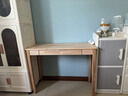 實(shí)木書(shū)桌書(shū)架一體學(xué)生家用學(xué)習寫(xiě)字桌臥室電腦桌書(shū)房書(shū)桌辦公桌子 原木色80*50*75 曬單實(shí)拍圖