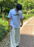 MAYBEYOND休閑褲男夏季美式彎刀直筒褲運動長褲闊腿垂感褲子男MA09灰色2XL 曬單實拍圖