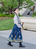 巴拉巴拉童裝女童馬面裙兒童漢服唐裝春秋裝國風(fēng)公主古風(fēng)套裝拜年服 白藍色調00318 130 曬單實(shí)拍圖