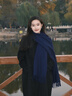 冬天有你寶藍(lán)色圍巾女春秋冬季大針織克萊因藍(lán)薄款披肩蘭圍脖寶石藍(lán)高級(jí)感 寶藍(lán)色 曬單實(shí)拍圖