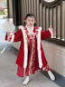 安妮優(yōu)兒（Anneyol）拜年服女童漢服冬季兒童新年唐裝2025新款國風(fēng)冬裝加厚喜慶過(guò)年服 套裝【裙子+外套】 130 曬單實(shí)拍圖