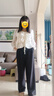 FitonTon西裝褲女2025秋冬黑色窄版顯瘦感垂感休閑直筒闊腿褲子女 曬單實(shí)拍圖