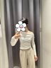UR2025秋季新款女裝時(shí)髦氣質(zhì)斜肩領(lǐng)褶皺長(cháng)袖T恤UWG450217 本白 M 曬單實(shí)拍圖