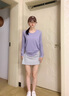 LULUUVTTOH瑜伽服長(cháng)袖套裝女秋季寬松顯瘦健身服普拉提運動(dòng)網(wǎng)紗罩衫上衣女 葡萄紫長(cháng)袖上衣 L 曬單實(shí)拍圖