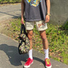POUM短褲男夏季潮流寬松運動(dòng)直筒休閑五分中褲子美式潮流籃球大褲衩 HQWP-D156杏色 L 曬單實(shí)拍圖