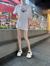 CHERY KALLY厚底增高樂福鞋女2025年新款真皮白色小皮鞋休閑單鞋 米白色 37 曬單實拍圖