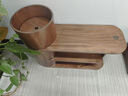 莎慕希（SHAMUXI）廣東佛山東莞家用全實(shí)木鞋架進(jìn)門(mén)可坐鞋柜客廳玄關(guān)胡桃木換鞋凳 98cm胡桃木【換鞋凳×圓桶儲物物 曬單實(shí)拍圖