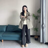 英氏冬款孕婦褲蠶絲羊絨直筒褲加絨加厚寬松束腳兩穿款闊腿褲 黑色【內里磨毛】 L【建議體重120-140斤】 曬單實(shí)拍圖