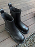 他她厚底休閑切爾西靴女靴撞色顯瘦煙筒靴子秋冬 黑(鞋底藍) 37 曬單實(shí)拍圖