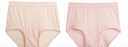 三槍三條裝女純棉高腰中年短褲大碼透氣舒適寬松媽媽款本命年三角內褲 妃2條+粉紅1條 共 3條 M (160/85) 曬單實(shí)拍圖