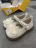 G.duck兒童小皮鞋女童鞋2025春秋新款女孩軟底蝴蝶蕾絲單鞋時(shí)尚舞蹈鞋 米白色 21 內長(cháng)13.5cm 曬單實(shí)拍圖