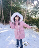 迪士尼寶寶童裝女童羽絨棉服冬季中大童免洗加絨加厚中長款女孩外套保暖洋氣 粉紅色 加絨加厚免洗棉服 120 建議110-120cm6-7歲cm 建議 曬單實拍圖