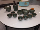 中式復古自動(dòng)茶具套裝家用高檔陶瓷茶壺功夫茶杯小套懶人泡茶神器 秘色冰片《影雕蓮花》自動(dòng)茶具8杯+茶葉罐+茶道 曬單實(shí)拍圖