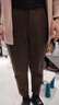 皮爾卡丹（pierre cardin）毛呢煙管褲女直筒秋冬新款女士褲子九分蘿卜褲哈倫褲顯瘦時(shí)尚 咖啡色 L【建議100-120斤】 曬單實(shí)拍圖